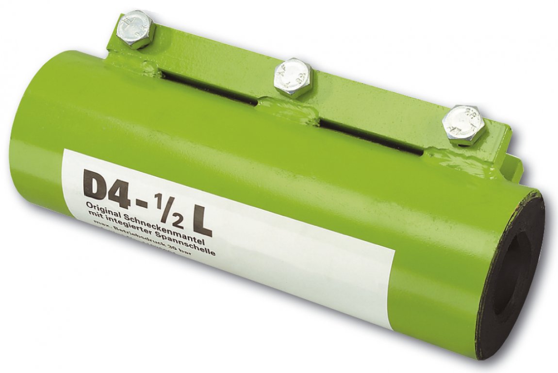 D4-½ output screw casing with clamping strip D4-½ output screw casing with clamping strip