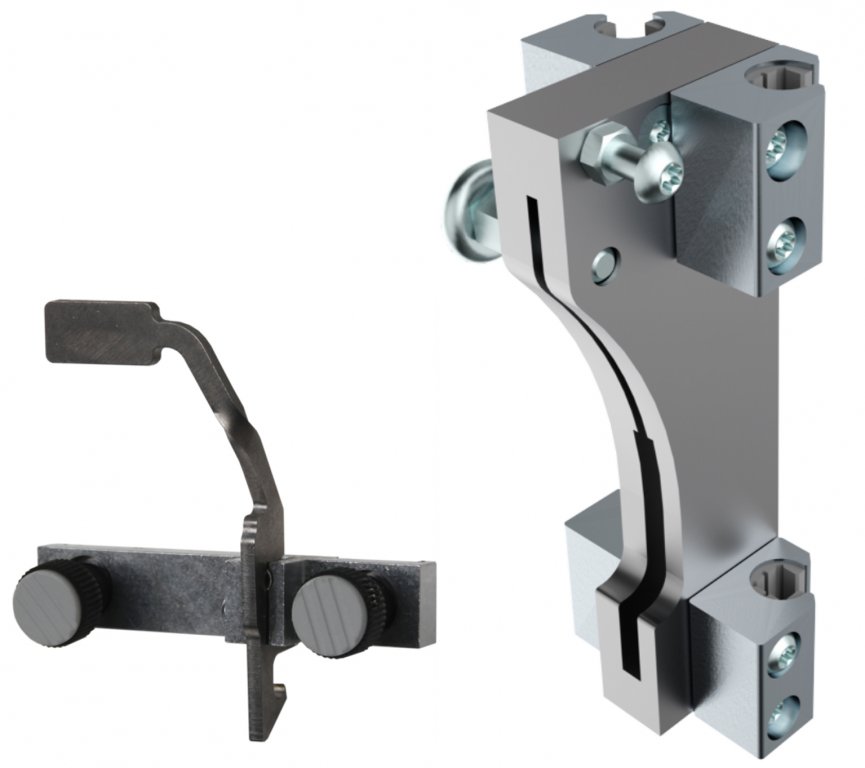 Guide block with hooks for Dewalt or Bosch sawing machine