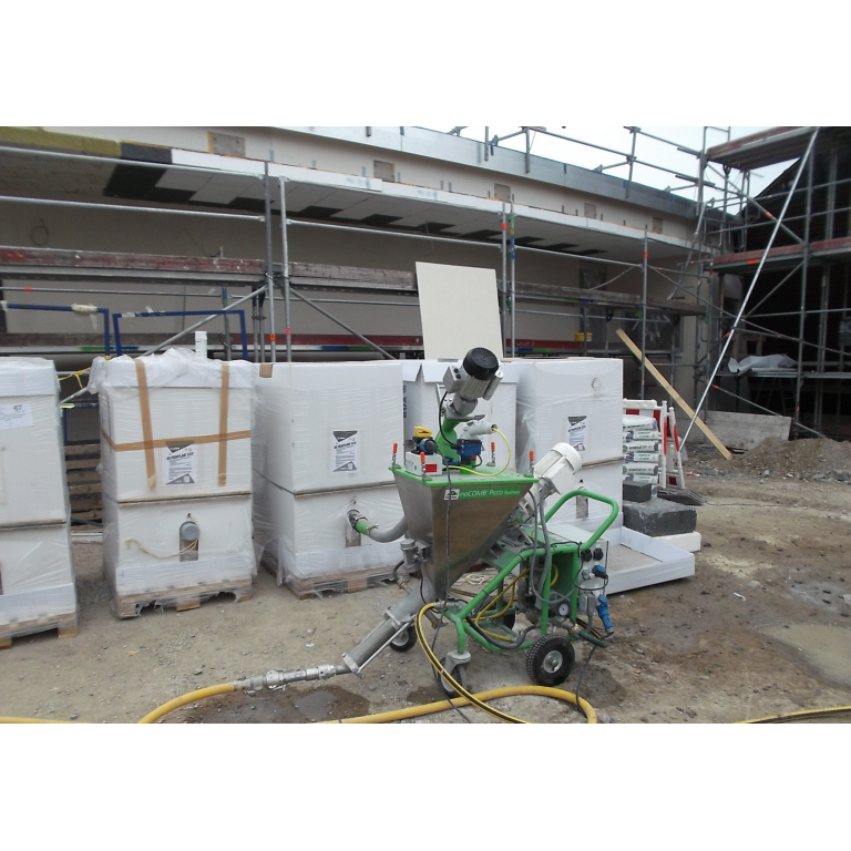 Powdery materials: OWC in combination with the dry delivery unit for mixing pumps