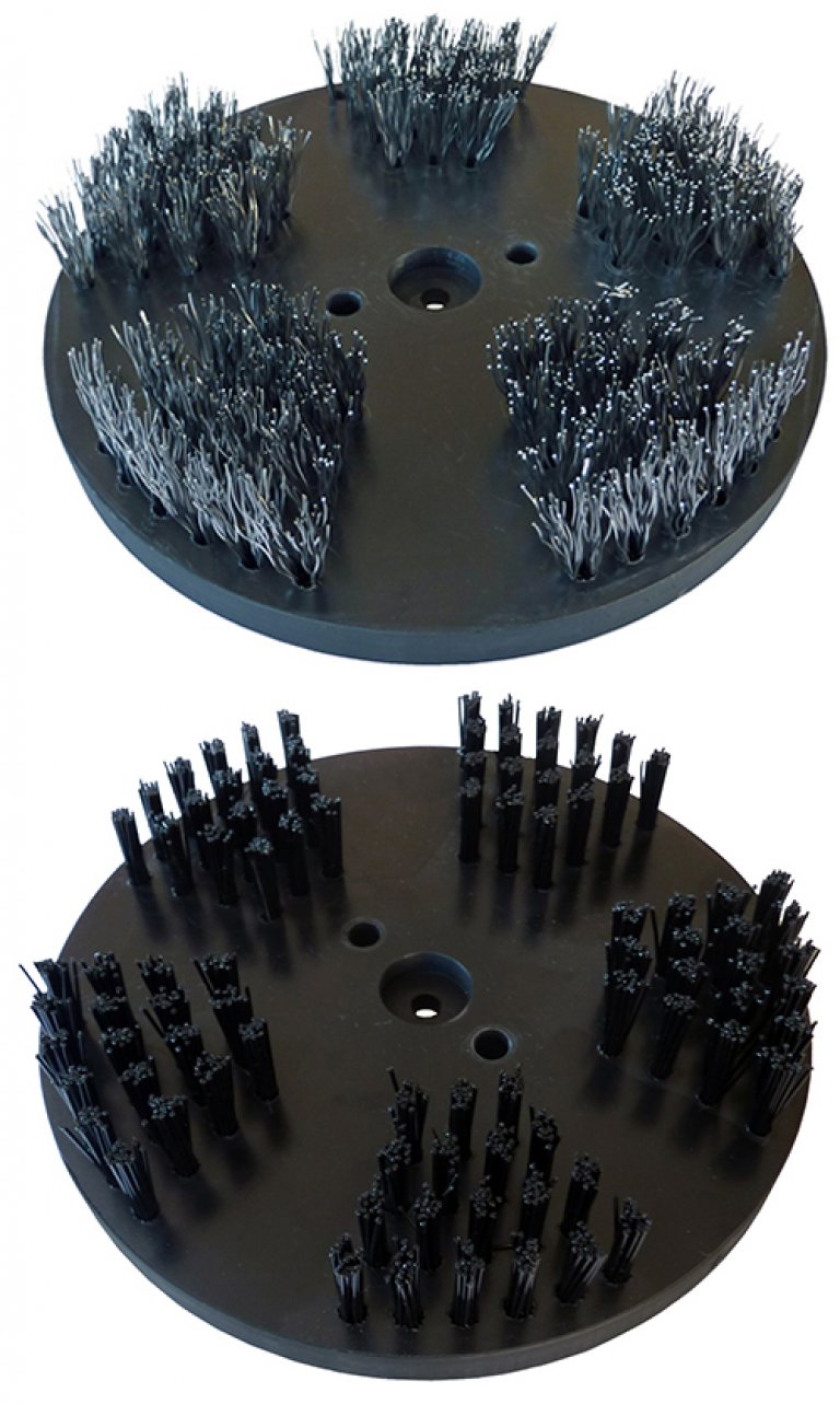 Steel- and Nylon brushes / Application: Cleaning (pair, 200 mm diameter each)