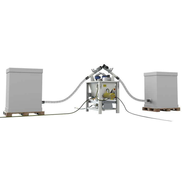 Matières en poudre: OWC combiné à deux l'unité d'alimentation sèche pour petit silo